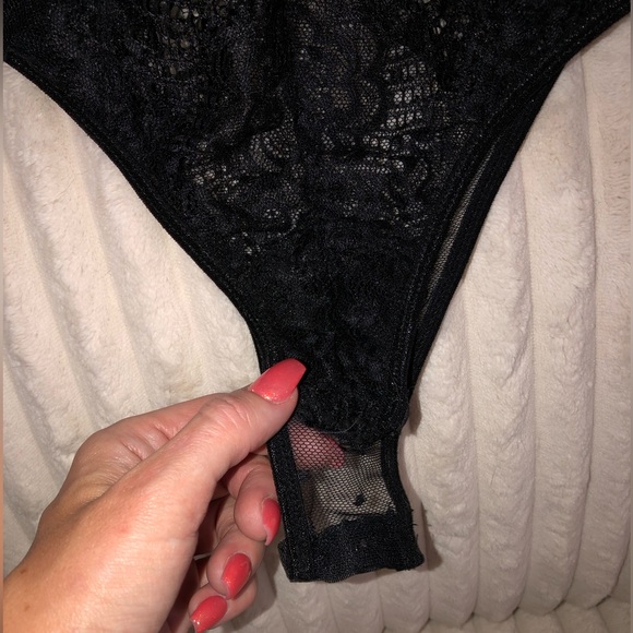 Sheer Black Thong Teddy Lingerie - Picture 10 of 11